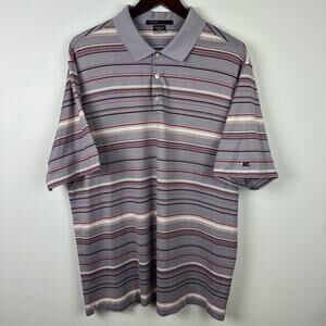 Nike Dri-Fit Tiger Woods Collection Striped Polo Golf Shirt Size XL